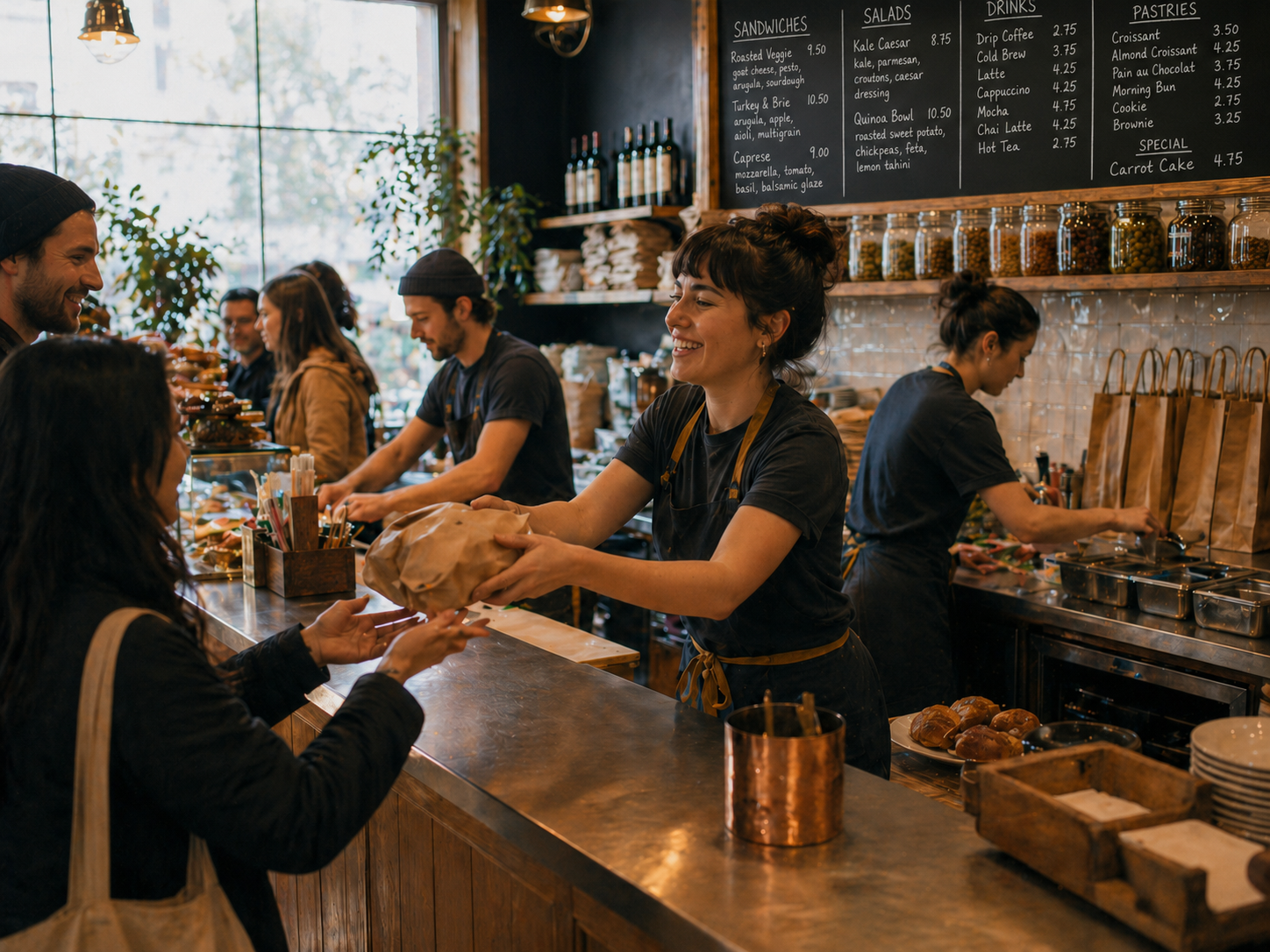 Tap-to-order tablet at a counter