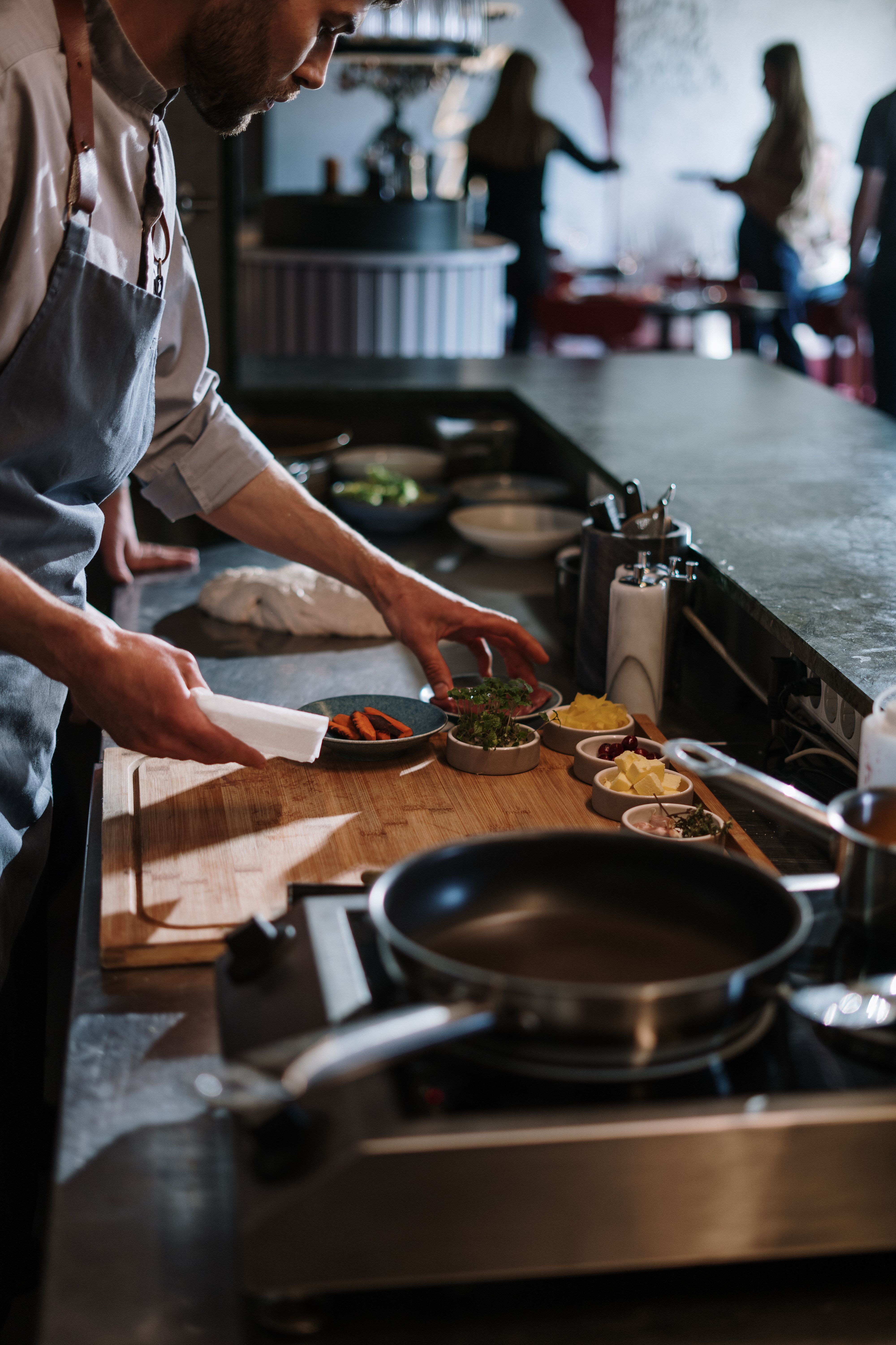 Mise en place ingredients laid out